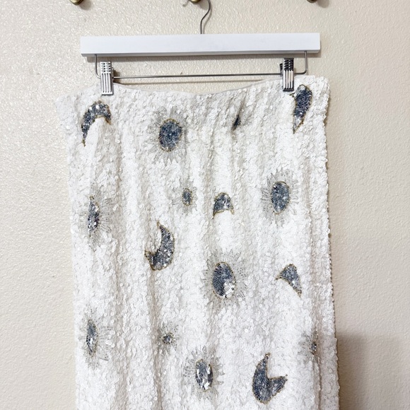 Show Me Your Mumu RSVP Skirt in White Celestial Sequins Allover Embellished XL - Picture 9 of 13